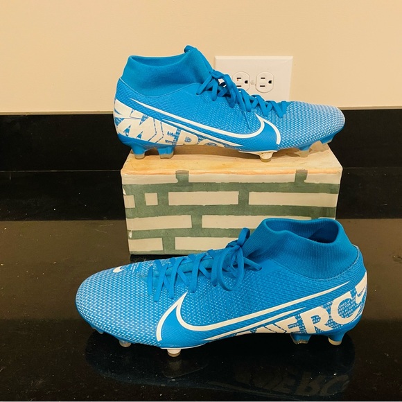 Nike Mercurial Superfly 7 Elite DF FG Soccer Cleats Men’s 8 AT5382-414 Blue - Picture 1 of 8